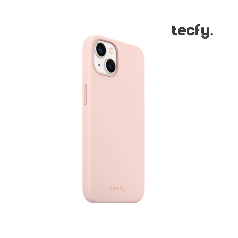 Funda de silicona Tecfy Liquid para iPhone rosa