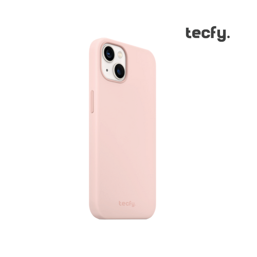 Funda de silicona Tecfy Liquid para iPhone rosa