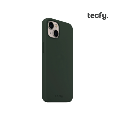 Funda de silicona líquida verde para Tecfy iPhone